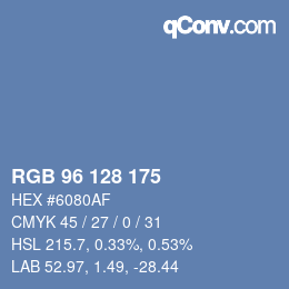 颜色代码: RGB 96 128 175 | qconv.com