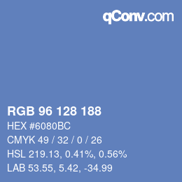 カラーコード: RGB 96 128 188 | qconv.com