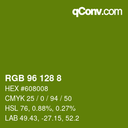 Color code: RGB 96 128 8 | qconv.com
