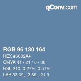 颜色代码: RGB 96 130 164 | qconv.com