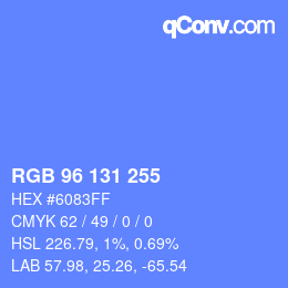 Color code: RGB 96 131 255 | qconv.com