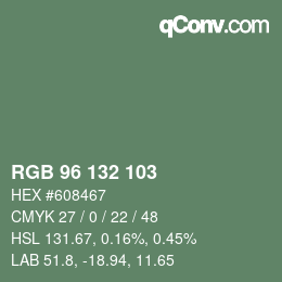 Color code: RGB 96 132 103 | qconv.com