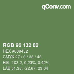 Farbcode: RGB 96 132 82 | qconv.com
