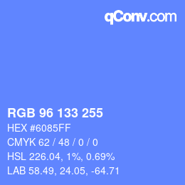 Color code: RGB 96 133 255 | qconv.com