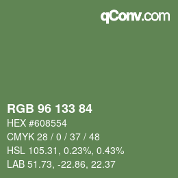 Farbcode: RGB 96 133 84 | qconv.com