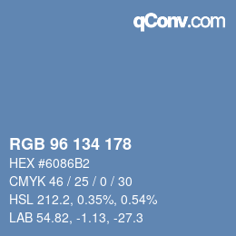 Color code: RGB 96 134 178 | qconv.com