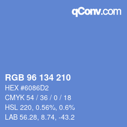 Color code: RGB 96 134 210 | qconv.com