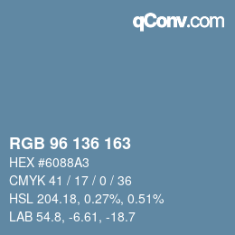 Color code: RGB 96 136 163 | qconv.com