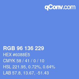 Color code: RGB 96 136 229 | qconv.com