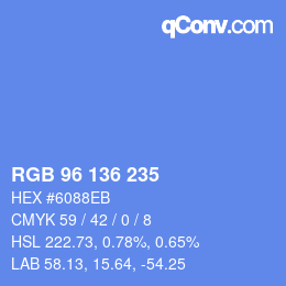 Color code: RGB 96 136 235 | qconv.com