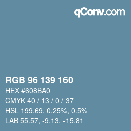 Código de color: RGB 96 139 160 | qconv.com