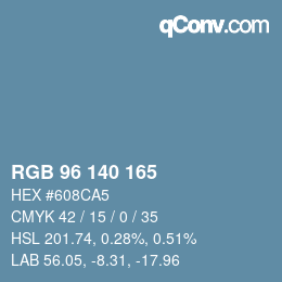 Color code: RGB 96 140 165 | qconv.com