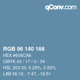 カラーコード: RGB 96 140 168 | qconv.com