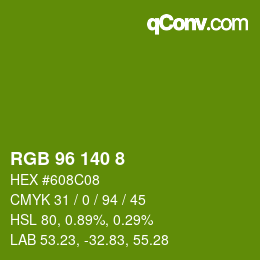 颜色代码: RGB 96 140 8 | qconv.com