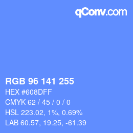 Color code: RGB 96 141 255 | qconv.com