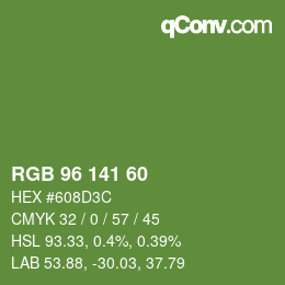 カラーコード: RGB 96 141 60 | qconv.com