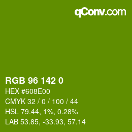 Color code: RGB 96 142 0 | qconv.com