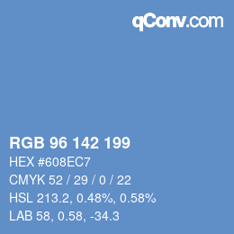 Color code: RGB 96 142 199 | qconv.com