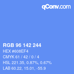 Color code: RGB 96 142 244 | qconv.com