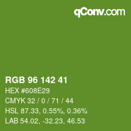 Color code: RGB 96 142 41 | qconv.com