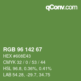 Color code: RGB 96 142 67 | qconv.com