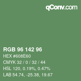 Color code: RGB 96 142 96 | qconv.com