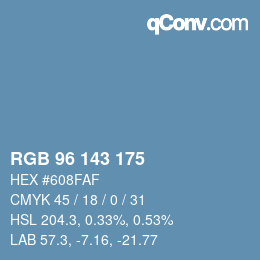颜色代码: RGB 96 143 175 | qconv.com