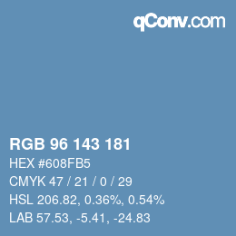 Color code: RGB 96 143 181 | qconv.com