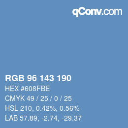 Color code: RGB 96 143 190 | qconv.com