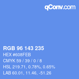カラーコード: RGB 96 143 235 | qconv.com