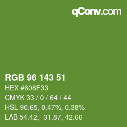 Color code: RGB 96 143 51 | qconv.com