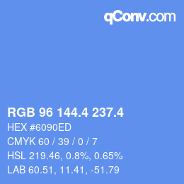 カラーコード: RGB 96 144.4 237.4 | qconv.com