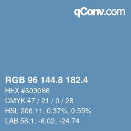 カラーコード: RGB 96 144.8 182.4 | qconv.com