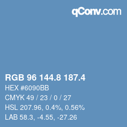 カラーコード: RGB 96 144.8 187.4 | qconv.com