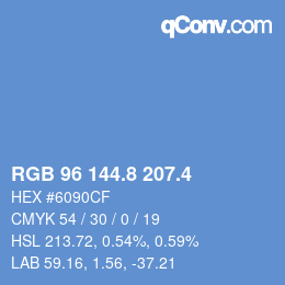 カラーコード: RGB 96 144.8 207.4 | qconv.com