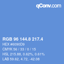 カラーコード: RGB 96 144.8 217.4 | qconv.com
