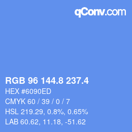 カラーコード: RGB 96 144.8 237.4 | qconv.com