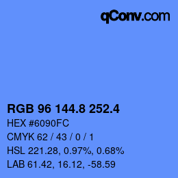 カラーコード: RGB 96 144.8 252.4 | qconv.com