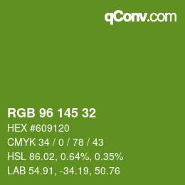 Color code: RGB 96 145 32 | qconv.com