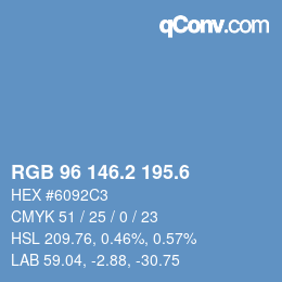 カラーコード: RGB 96 146.2 195.6 | qconv.com