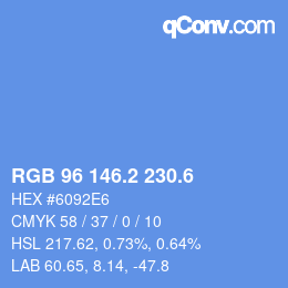 カラーコード: RGB 96 146.2 230.6 | qconv.com