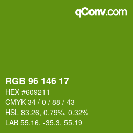 Color code: RGB 96 146 17 | qconv.com