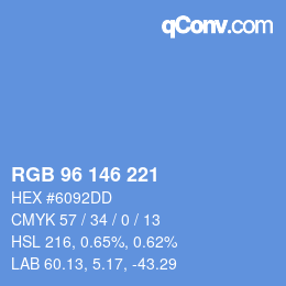 Color code: RGB 96 146 221 | qconv.com