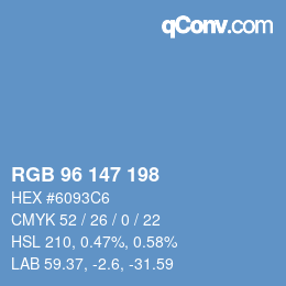 Color code: RGB 96 147 198 | qconv.com