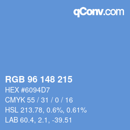 Color code: RGB 96 148 215 | qconv.com