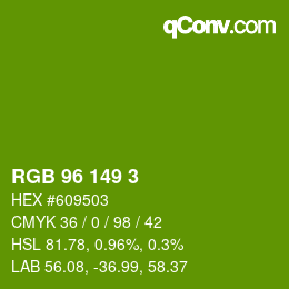 Color code: RGB 96 149 3 | qconv.com