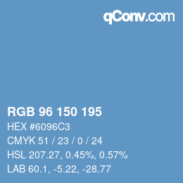Color code: RGB 96 150 195 | qconv.com