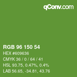 Farbcode: RGB 96 150 54 | qconv.com