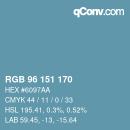Color code: RGB 96 151 170 | qconv.com