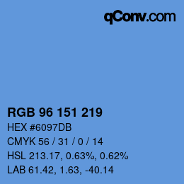 Color code: RGB 96 151 219 | qconv.com